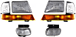 2000 Ford Ranger - 6-Piece Kit Front, Driver and Passenger Side Halogen Fog Light, With bulb(s), OE Replacement  Includes (2) Corner Light, (2) Fog Light, and (2) Headlight