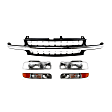2002 Chevrolet Silverado 1500 WT - 5-Piece Kit Grille, Gray,  Includes (1) Grille, (2) Headlight, and (2) Parking Light