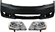 3-Piece Kit, Front Primed Bumper Cover, Includes (1) Bumper Cover and (2) Headlight