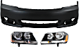 3-Piece Kit, Front Primed Bumper Cover, CAPA Certified, Includes (1) Bumper Cover and (2) Headlight