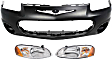 3-Piece Kit, Front Primed Bumper Cover, Includes (1) Bumper Cover and (2) Headlight