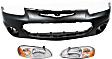 3-Piece Kit, Front Primed Bumper Cover, Includes (1) Bumper Cover and (2) Headlight