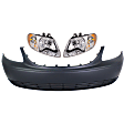 3-Piece Kit, Front Primed Bumper Cover, Mini Passenger Van, Includes (1) Bumper Cover and (2) Headlight
