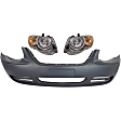 3-Piece Kit, Front Primed Bumper Cover, For Long Wheelbase (119 inches), Includes (1) Bumper Cover and (2) Headlight