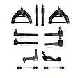 12-Piece Kit Front Suspension Kit, Includes (2) Shock Absorber and Strut Assembly, (2) Control Arm, (4) Tie Rod End, (1) Idler Arm, (1) Pitman Arm and (2) Sway Bar Link