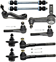 10-Piece Kit Front, Driver and Passenger Side Suspension Kit, Includes (2) Ball Joint, (1) Idler Arm, (1) Pitman Arm, (2) Sway Bar Link, and (4) Tie Rod End