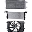 3-Piece Kit A/C Condenser, includes (1) A/C Condenser, (1) Cooling Fan Assembly and (1) Radiator, 1.4L Eng., 4 Cyl.