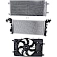 3-Piece Kit A/C Condenser, includes (1) A/C Condenser, (1) Cooling Fan Assembly and (1) Radiator, 1.4L Eng., 4 Cyl.