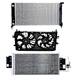 3-Piece Kit A/C Condenser, 3.6L, 6Cyl, Includes (1) A/C Condenser, (1) Cooling Fan Assembly and (1) Radiator