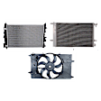 3-Piece Kit A/C Condenser, 1.4L, 4Cyl, Includes (1) A/C Condenser, (1) Cooling Fan Assembly and (1) Radiator