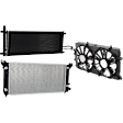 3-Piece Kit A/C Condenser, 4.3L, 6Cyl, Includes (1) A/C Condenser, (1) Cooling Fan Assembly and (1) Radiator