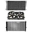2005 Chevrolet Cobalt - 3-Piece Kit A/C Condenser, 2.0L 4Cyl,  Includes (1) A/C Condenser, (1) Cooling Fan Assembly, and (1) Radiator