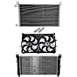 2014 Cadillac Escalade ESV Luxury - 3-Piece Kit A/C Condenser, Without Rear Air Conditioning, 6.2L 8Cyl,  Includes (1) A/C Condenser, (1) Cooling Fan Assembly, and (1) Radiator