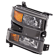 5-Piece Kit, Driver and Passenger Side Halogen Headlight, With bulb(s), OE Replacement, Includes (3) Bumper Trim and (2) Headlight