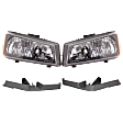 4-Piece Kit Halogen Headlights, With bulb(s), Includes (2) Bumper Trim and (2) Headlight
