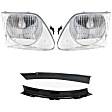 4-Piece Kit Halogen Headlights, With bulb(s), Includes (2) Bumper Trim and (2) Headlight