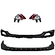 4-Piece Kit Rear, Upper and Lower Upper - Primed, Lower - Textured Bumper Cover, CAPA Certified, Includes (2) Back Up Light and (2) Bumper Cover