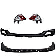 4-Piece Kit Rear, Upper and Lower Upper - Primed, Lower - Textured Bumper Cover, CAPA Certified, Includes (2) Back Up Light and (2) Bumper Cover