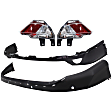 4-Piece Kit Rear, Upper and Lower Upper - Primed, Lower - Textured Bumper Cover, Japan Built Vehicle, CAPA Certified, Includes (2) Back Up Light and (2) Bumper Cover