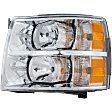 2009 Chevrolet Silverado 1500 - 4-Piece Kit Driver and Passenger Side Halogen Headlight, With bulb(s), OE Replacement,  Includes (2) Bumper Trim and (2) Headlight