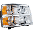 2009 Chevrolet Silverado 1500 - 4-Piece Kit Driver and Passenger Side Halogen Headlight, With bulb(s), OE Replacement,  Includes (2) Bumper Trim and (2) Headlight