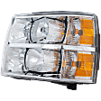 2009 Chevrolet Silverado 1500 - 4-Piece Kit Driver and Passenger Side Halogen Headlight, With bulb(s), OE Replacement,  Includes (2) Bumper Trim and (2) Headlight