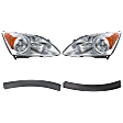 2007 Honda CR-V - 4-Piece Kit Driver and Passenger Side Halogen Headlight, Without bulb(s), OE Replacement,  Includes (2) Bumper Trim and (2) Headlight