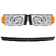 4-Piece Kit Halogen Headlights, With bulb(s), Includes (2) Bumper Trim and (2) Headlight