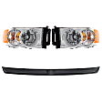 4-Piece Kit Halogen Headlights, With bulb(s), Includes (2) Bumper Trim and (2) Headlight