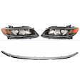 4-Piece Kit, Driver and Passenger Side Halogen Headlight, With bulb(s), OE Replacement, CAPA Certified, Includes (2) Bumper Trim and (2) Headlight
