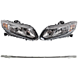 3-Piece Kit Halogen Headlights, With bulb(s), Includes (1) Bumper Trim and (2) Headlight