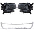 4-Piece Kit Halogen Headlights, With bulb(s), Includes (2) Bumper Trim and (2) Headlight, CAPA Certified