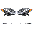 4-Piece Kit Halogen Headlights, With bulb(s), Includes (2) Bumper Trim and (2) Headlight