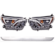 4-Piece Kit LED Headlights, With bulb(s), Includes (2) Bumper Trim and (2) Headlight