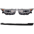 3-Piece Kit, Driver and Passenger Side LED Headlight, With bulb(s), OE Replacement, Includes (1) Bumper Trim and (2) Headlight