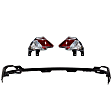 3-Piece Kit Rear, Upper Primed Bumper Cover, Japan Built Vehicle, CAPA Certified, Includes (2) Back Up Light and (1) Bumper Cover