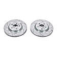 2017 Ford Explorer - 2-Wheel Set Front Brake Disc and Pad Kit, Silver zinc-plated, Cross-drilled and Slotted, 5 Lugs, 325.12 mm, Ceramic, Standard Duty Brakes, 325mm Front Rotor, Solid Rear Rotor, 2.3L 4Cyl, Includes (1) Brake Disc and (1) Brake Pad Set
