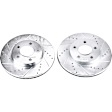 KIT-090221-138 2-Wheel Set Front Brake Disc and Pad Kit, Cross-drilled and Slotted 5 Lugs 281.94 mm Ceramic SureStop Performance Replacement, Includes (1) Brake Disc and (1) Brake Pad Set