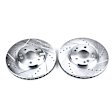 KIT-090221-20 Front Brake Disc and Pad Kit, Cross-drilled and Slotted 5 Lugs 299.97 mm Organic SureStop Performance Replacement