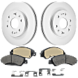 KIT-090221-232 2-Wheel Set Front Brake Disc and Pad Kit, Plain Surface 6 Lugs Ceramic SureStop OE Replacement, Includes (2) Brake Disc and (1) Brake Pad Set