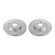 KIT-090221-238 2-Wheel Set Front Brake Disc and Pad Kit, Cross-drilled and Slotted 6 Lugs Ceramic Evolution Drilled & Slotted Series, Includes (1) Brake Disc and (1) Brake Pad Set