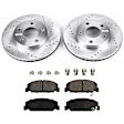 KIT-090221-317 Front Brake Disc and Pad Kit, Silver zinc-plated, Cross-drilled and Slotted, 5 Lugs, 277.88 mm, Semi-metallic