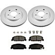 KIT-090221-319 2-Wheel Set Front Brake Disc and Pad Kit, Plain Surface 5 Lugs Semi-metallic Evolution Geomet Coated High Carbon, Includes (2) Disc and (1) Pad Set