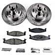 KIT-090221-343 2-Wheel Set Front Brake Disc and Pad Kit, Cross-drilled and Slotted 5 Lugs 297.94 mm Semi-metallic Includes (1) Disc and (1) Pad Set