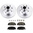 KIT-090221-351 2-Wheel Set Brake Disc and Pad Kit, Plain Surface 8 Lugs Semi-metallic Evolution Geomet Coated High Carbon, Includes (2) Brake Disc and (1) Brake Pad Set