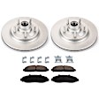 KIT-090221-360 2-Wheel Set Brake Disc and Pad Kit, Plain Surface 5 Lugs Semi-metallic Evolution Geomet Coated High Carbon, Includes (2) Disc and (1) Pad Set
