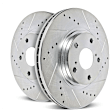 KIT-090221-361 2-Wheel Set Front Brake Disc and Pad Kit, Cross-drilled and Slotted 5 Lugs 277.88 mm Ceramic Evolution Drilled & Slotted Series, Includes (1) Brake Disc and (1) Brake Pad Set