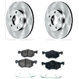 KIT-090221-362 2-Wheel Set Front Brake Disc and Pad Kit, Plain Surface 5 Lugs Ceramic Autospecialty By Powerstop, Includes (2) Brake Disc and (1) Brake Pad Set