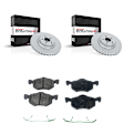 KIT-090221-363 2-Wheel Set Front Brake Disc and Pad Kit, Plain Surface 5 Lugs Ceramic Evolution Geomet Coated High Carbon, Includes (2) Brake Disc and (1) Brake Pad Set