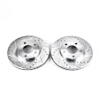 KIT-090221-36 2-Wheel Set Front Brake Disc and Pad Kit, Cross-drilled and Slotted 5 Lugs 280.92 mm Ceramic SureStop Performance Replacement, Includes (1) Disc and (1) Pad Set